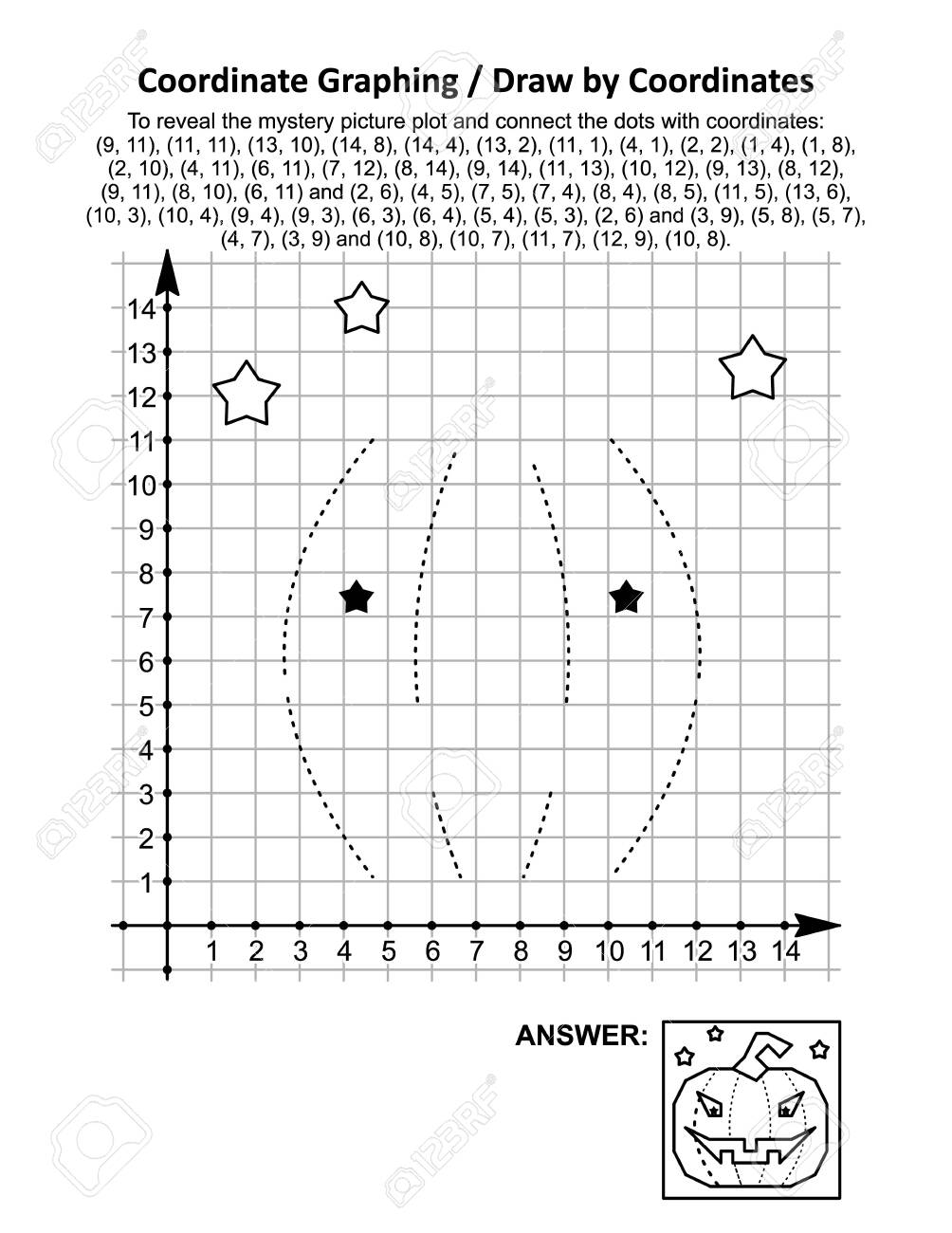 Coordinate Graphing Or Draw By Coordinates Math Worksheet With Halloween Pumpkin To Reveal The Mystery Picture Plot And Connect The Dots With Given Coordinates Answer Included Royalty Free SVG Cliparts Vectors And Coordinate Graphing Or Draw By Coordinates Math Worksheet With Halloween Pumpkin To Reveal The Mystery Picture Plot And Connect The Dots With Given Coordinates Answer Included Royalty Free SVG Cliparts Vectors And