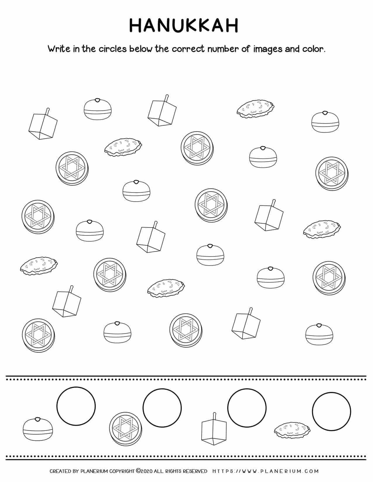 Counting Objects Of Hanukkah FREE Printable Planerium Worksheets Library HANUKKAH MULTIPLICATION COLOR BY NUMBER CODE HOLIDAYS AROUND THE WORLD Made By Teachers