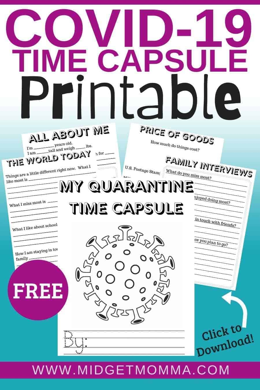 Covid 19 Time Capsule Worksheets Printables MidgetMomma