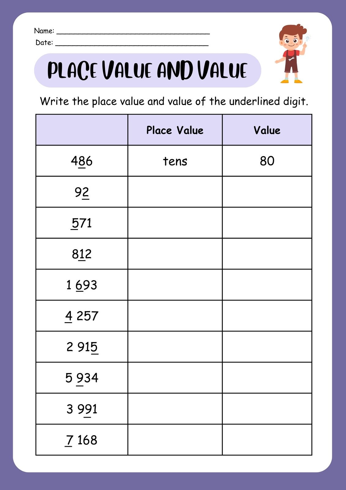 Customize 127 Place Value Worksheets Templates Online Canva Customize 127 Place Value Worksheets Templates Online Canva