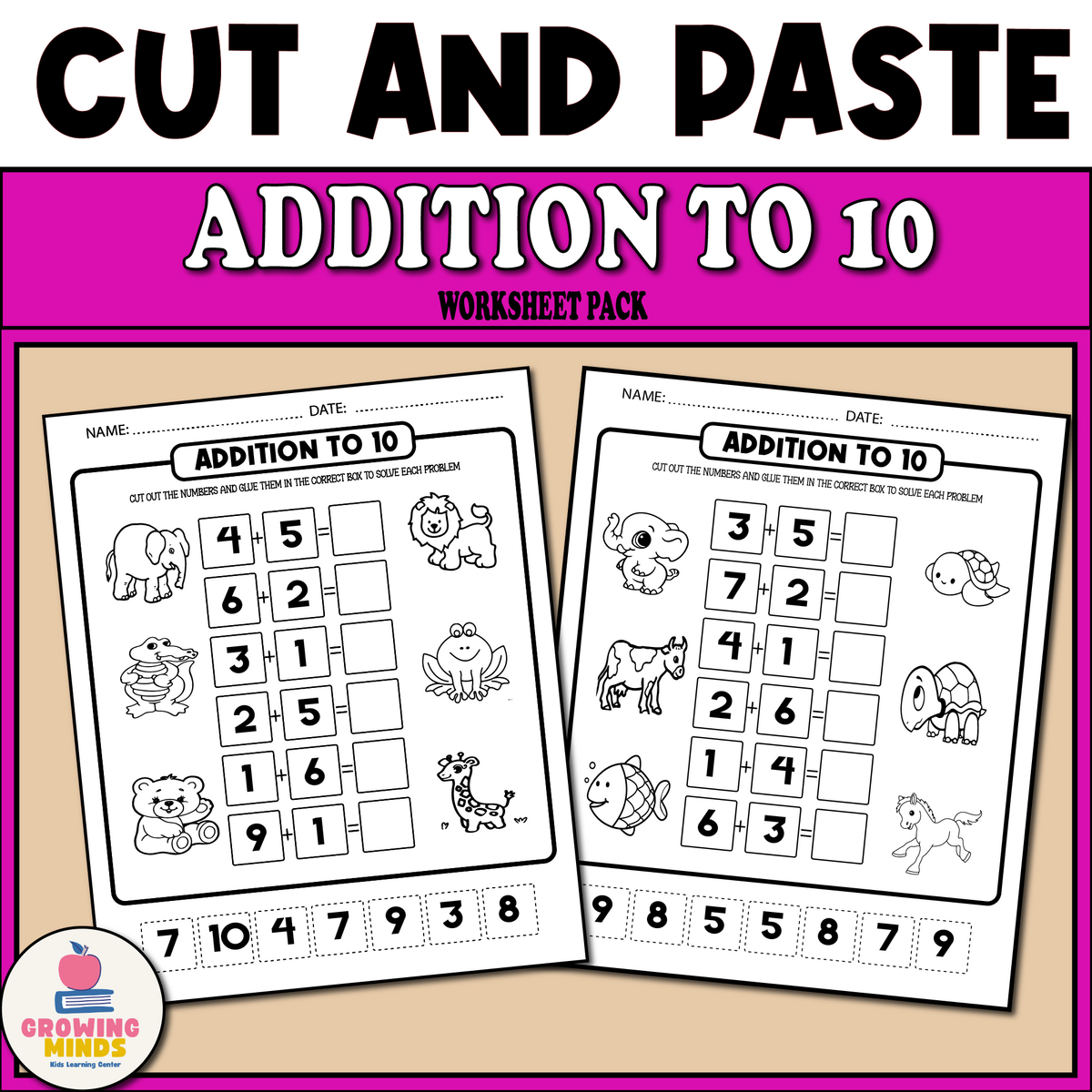 Cut And Paste Addition To 10 Worksheets Math Centers Printables Worksheet Made By Teachers Cut And Paste Addition To 10 Worksheets Math Centers Printables Worksheet Made By Teachers