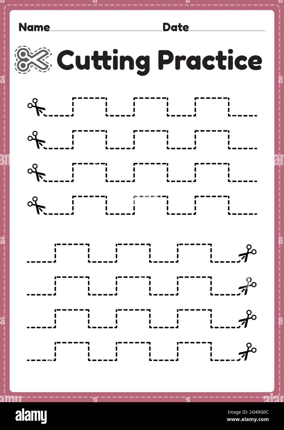 Cutting Activity Printable For Preschool And Kindergarten Kids To Cut The Paper With Scissors To Improve Motor Skills Coordination And Develop Small Stock Vector Image Art Alamy Cutting Activity Printable For Preschool And Kindergarten Kids To Cut The Paper With Scissors To Improve Motor Skills Coordination And Develop Small Stock Vector Image Art Alamy