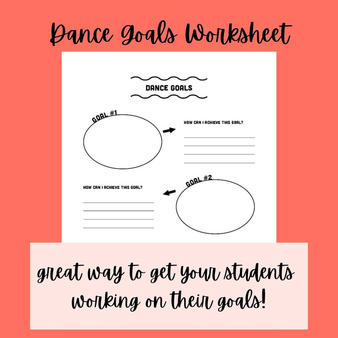 Dance Goals Worksheet Printable Etsy