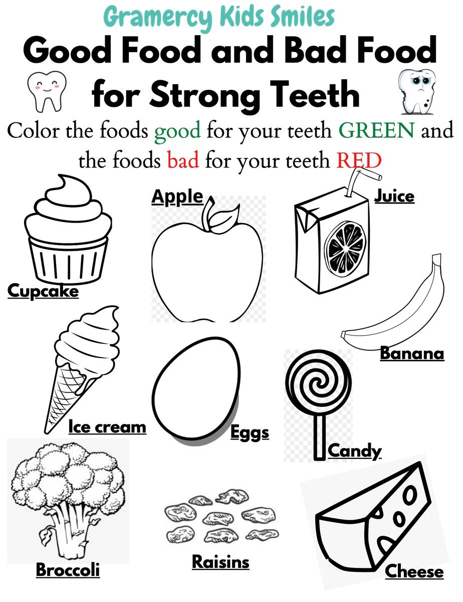 Healthy Teeth Sorting Worksheet Free Printable