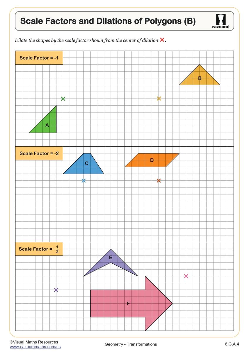 Dilations On The Coordinate Plane Worksheet PDF Printable Geometry Worksheet Cazoom Math Dilations On The Coordinate Plane Worksheet PDF Printable Geometry Worksheet Cazoom Math