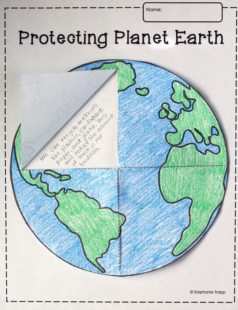 Earth Lift The Flap Printable Template FREEBIE Primary Theme Park