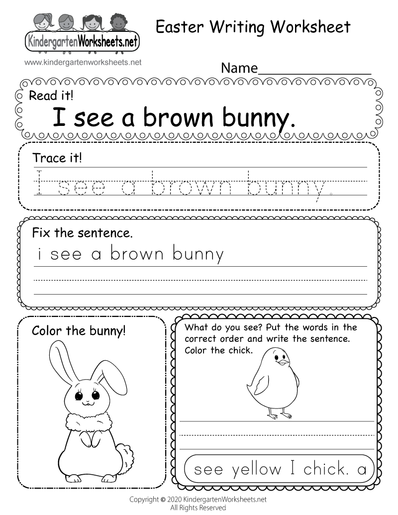Easter Writing Worksheet Free Printable Digital PDF 8 Kindergarten Language Arts Worksheets Free PDF At Worksheeto Worksheets Library