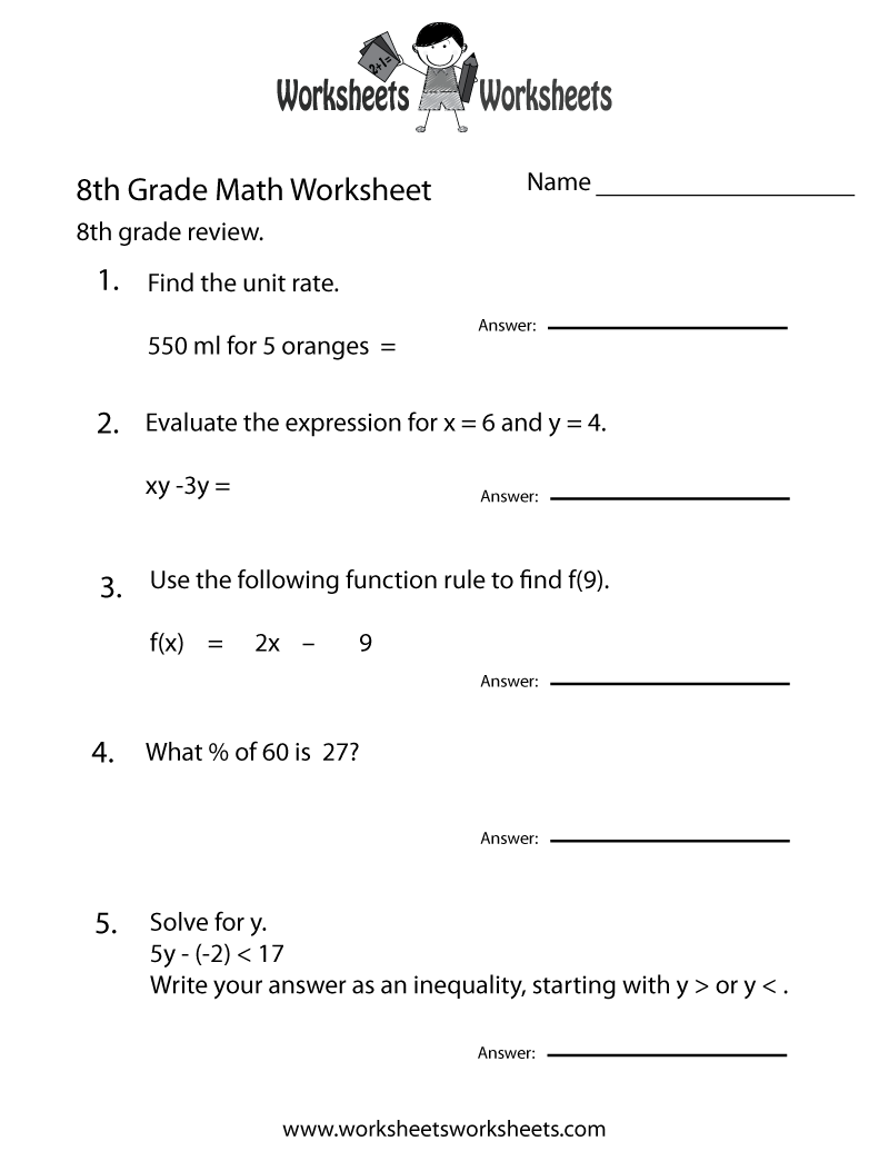 Eighth Grade Math Practice Worksheet Worksheets Worksheets Eighth Grade Math Practice Worksheet Worksheets Worksheets