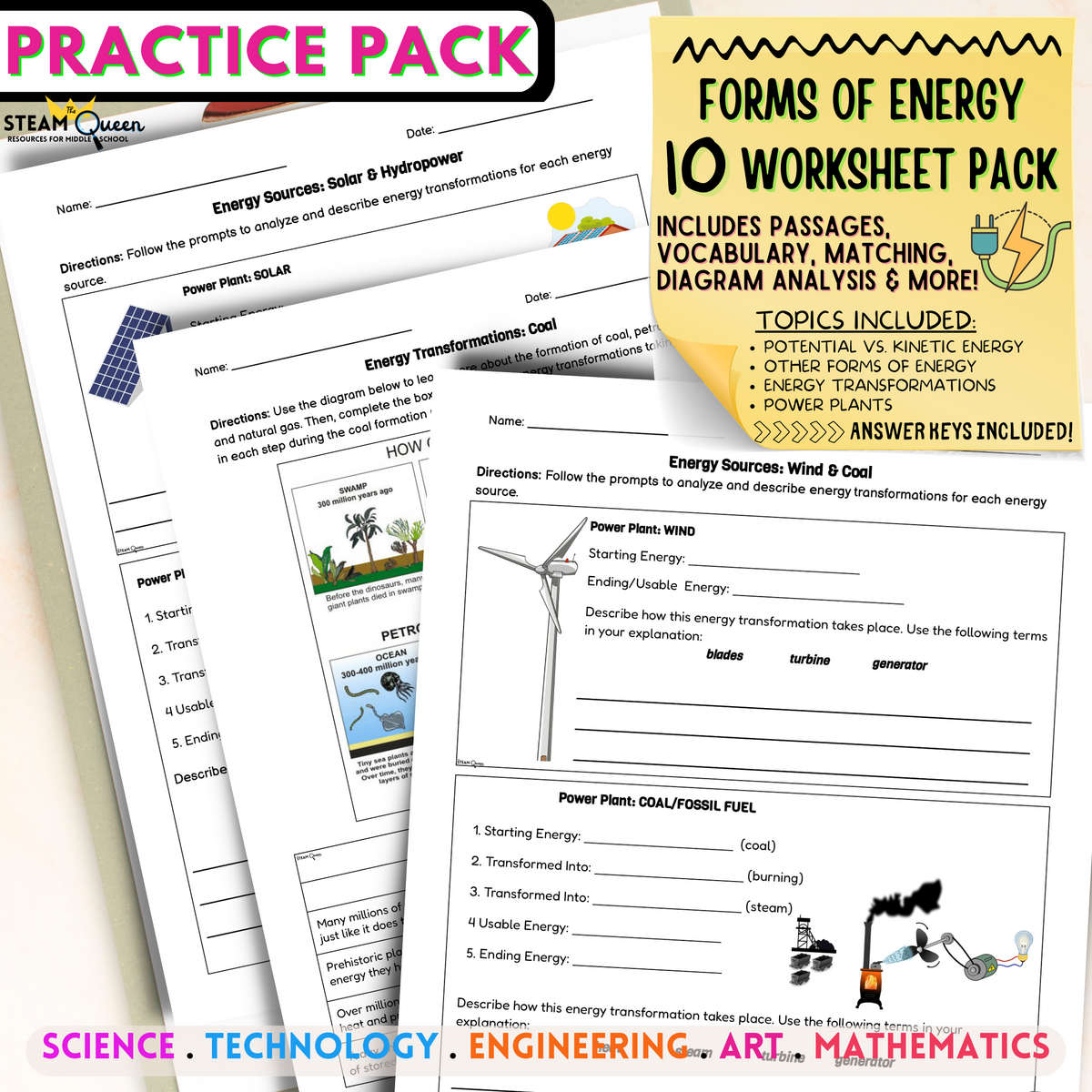 Energy Transformations 10 Editable Worksheets For Middle School Print Go Classful Energy Transformations 10 Editable Worksheets For Middle School Print Go Classful