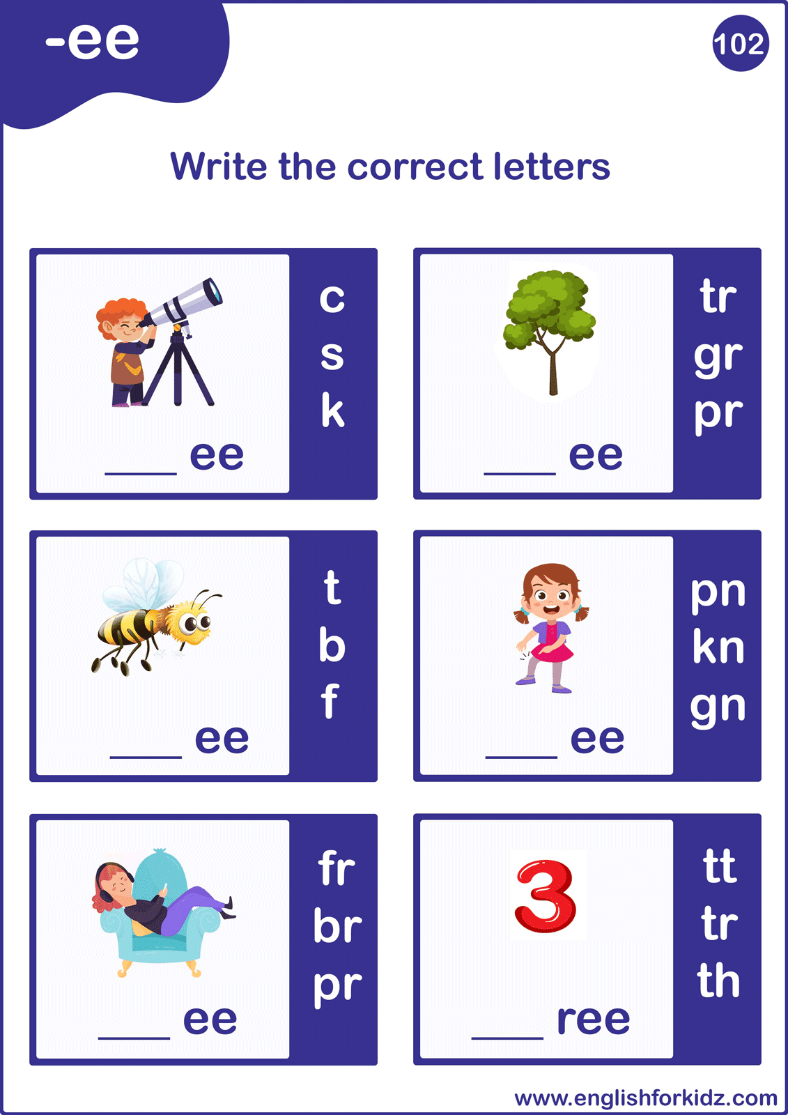 English For Kids Step By Step Long E Sound Worksheets Flashcards Posters Reading Comprehension