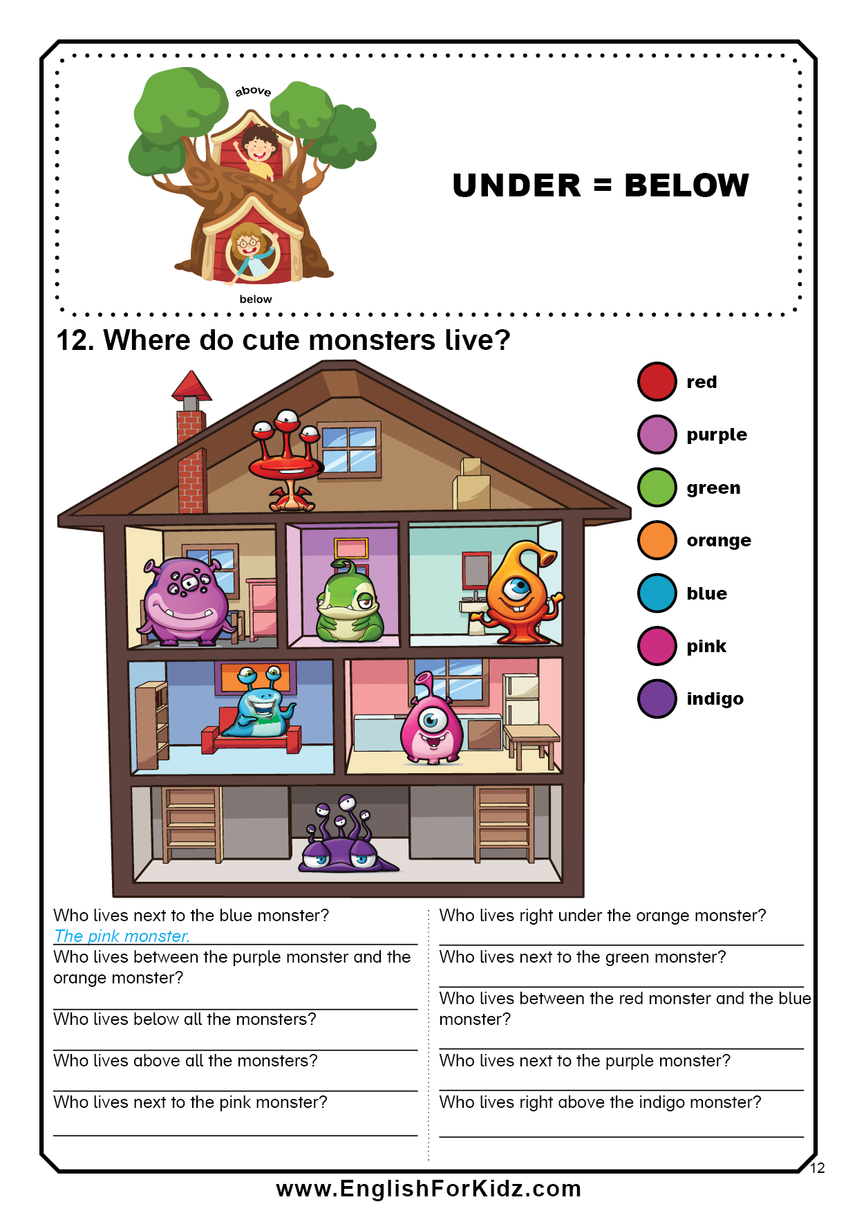 English For Kids Step By Step Prepositions Worksheets English For Kids Step By Step Prepositions Worksheets