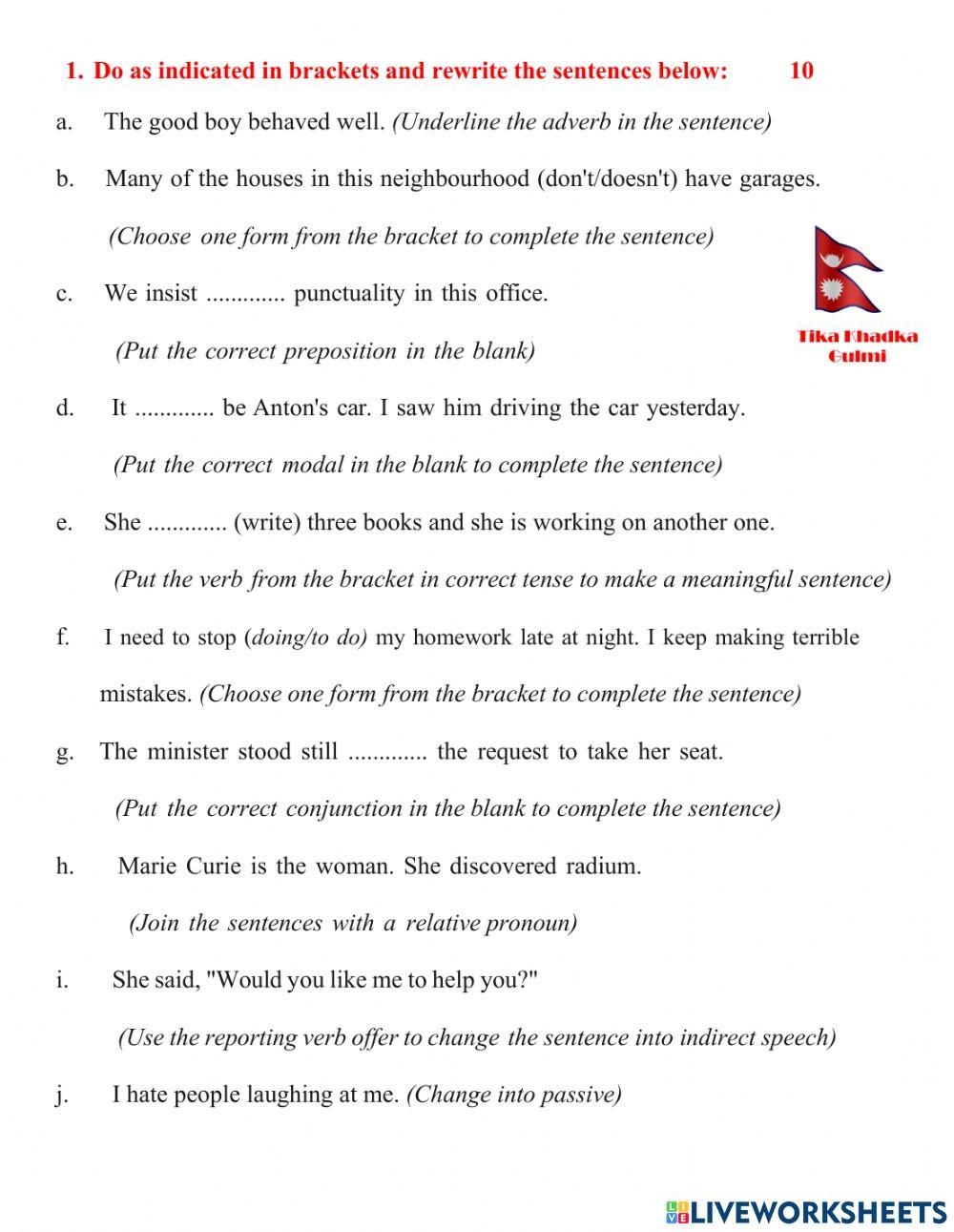 English Grammar Grade 11 Worksheet Worksheets Library English Grammar Grade 11 Worksheet Worksheets Library