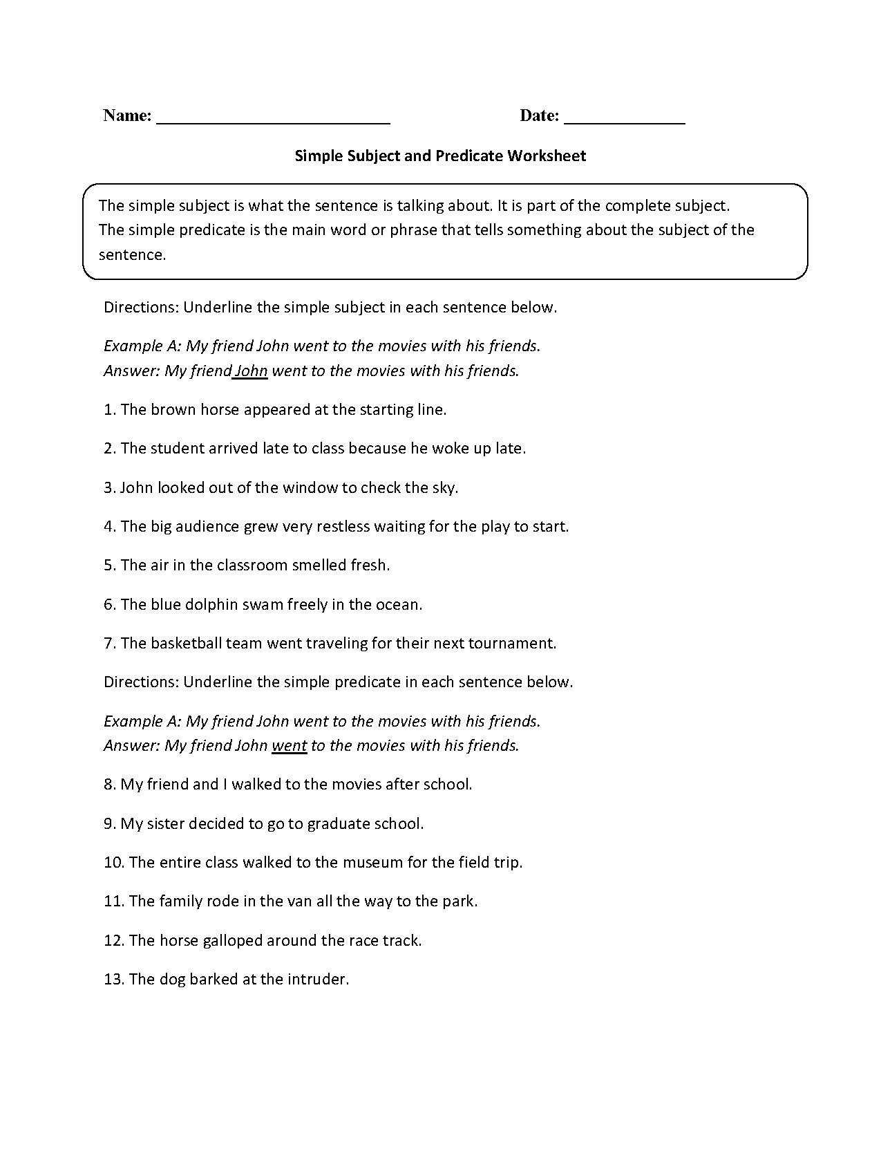 Englishlinx Subject And Predicate Worksheets Predicative VS Attributive Adjectives Worksheet Worksheets Library