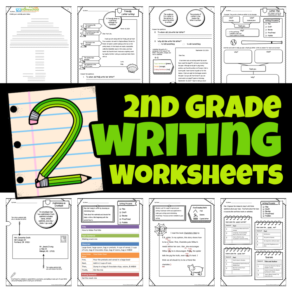 Enjoy A Year Of FREE 2nd Grade Writing Worksheets Make Your Own Printable Word Shapes Worksheets A To Z Teacher Stuff