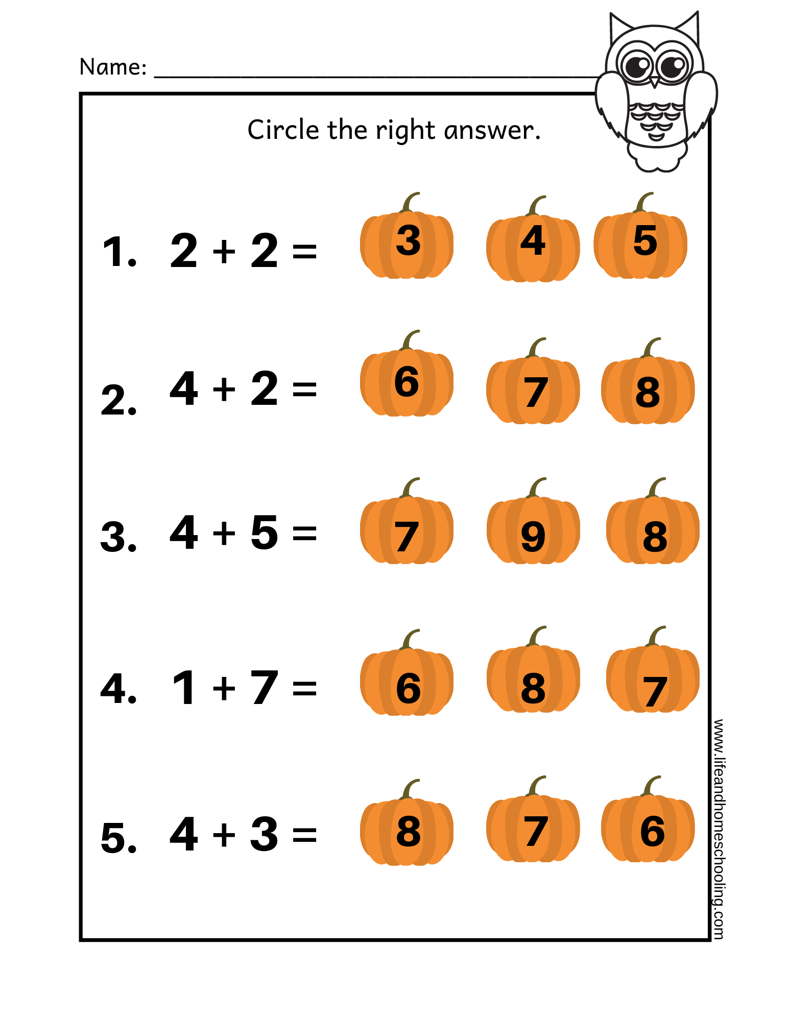 Fall Themed Kinder 2nd Grade Math Add Subtract Made By Teachers Free 2nd Grade Daily Math Worksheets