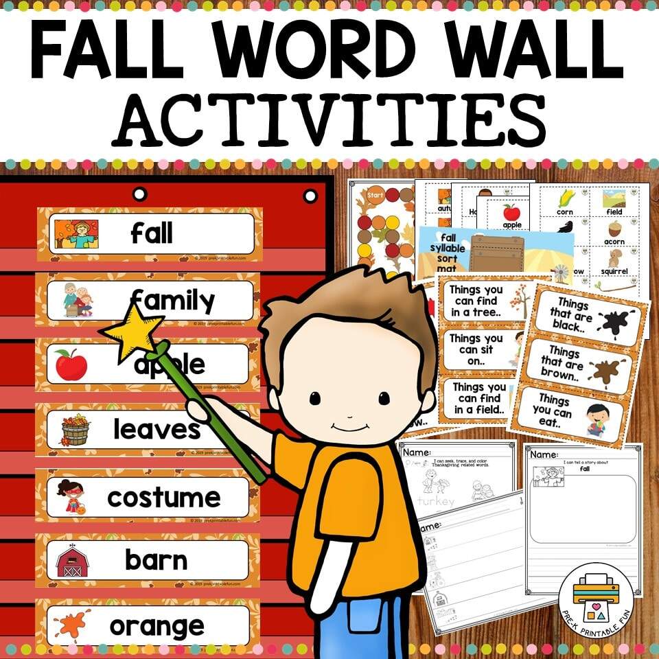 Fall Word Wall Activities Pre K Printable Fun Christmas Word Wall And Vocabulary Worksheets Made By Teachers