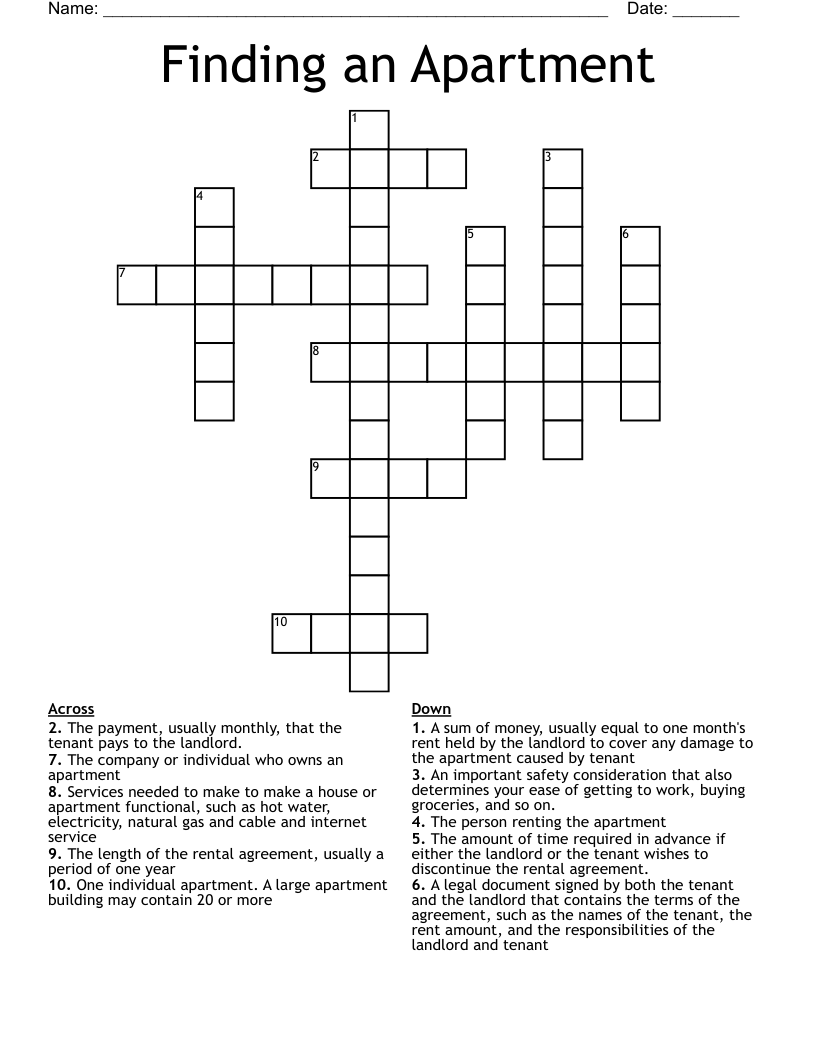 Finding An Apartment Worksheet WordMint Finding An Apartment Worksheet WordMint