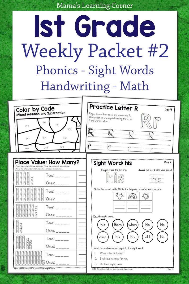 First Grade Summer Packet Week 2 Printable Worksheets Mamas Learning Corner
