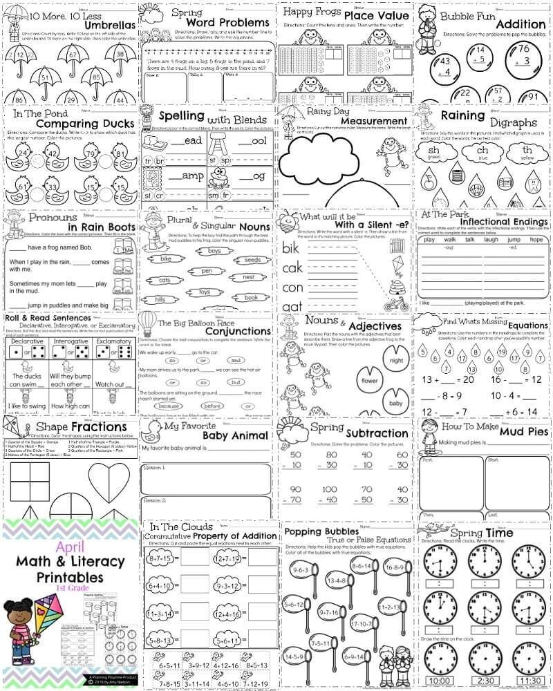 First Grade Worksheets For Spring Planning Playtime Number Worksheets Spring Made By Teachers