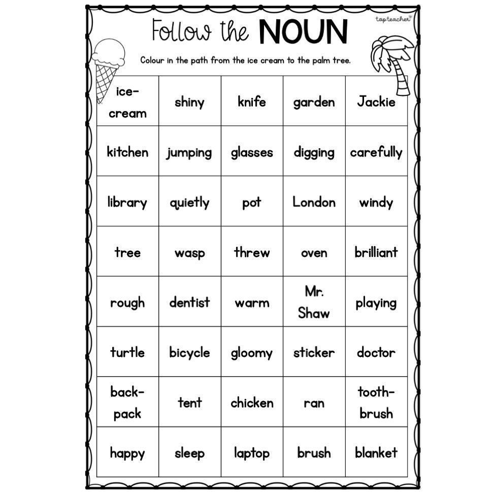 Follow The Noun Worksheet Top Teacher Follow The Noun Worksheet Top Teacher