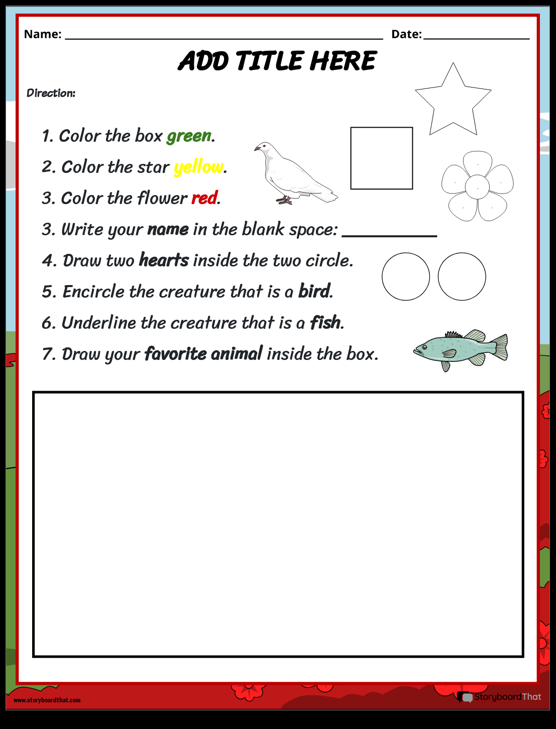 Spring Following Directions Worksheet Free Printable Digital PDF