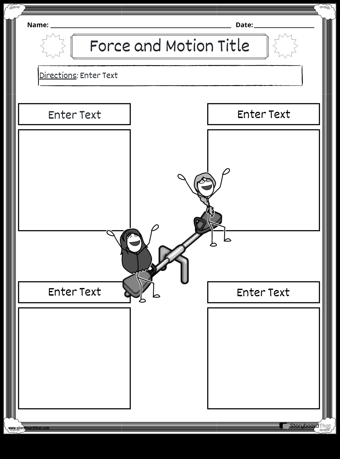 Force And Motion Worksheets Create With Storyboard That Force And Motion Worksheets Create With Storyboard That