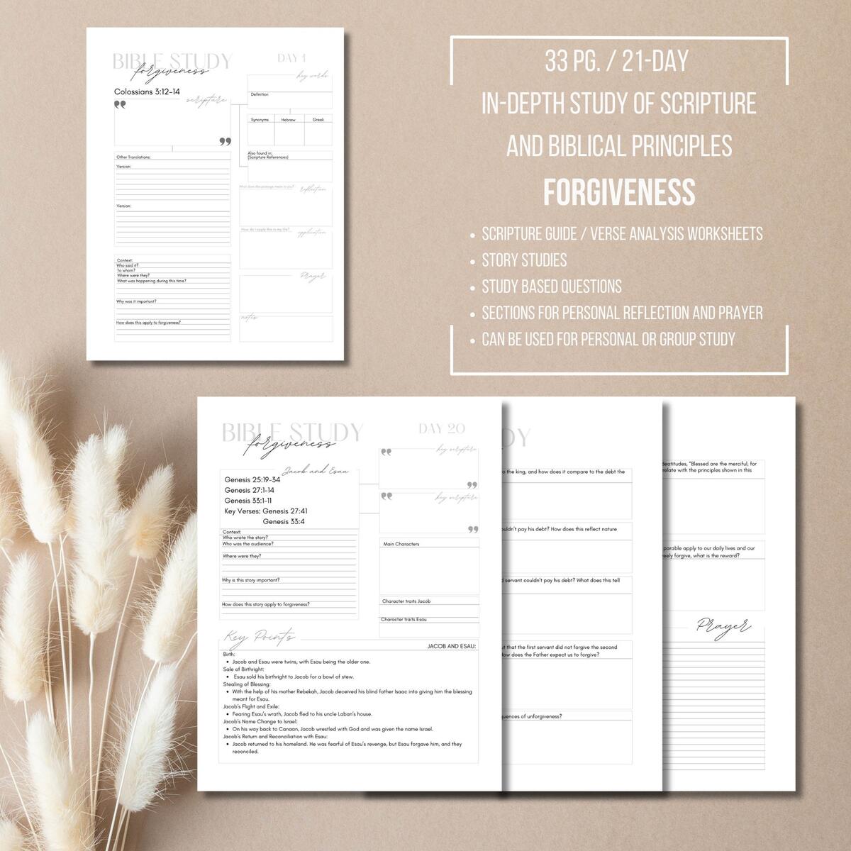 Forgiveness Bible Study In Depth Christian Guide Printable PDF Etsy