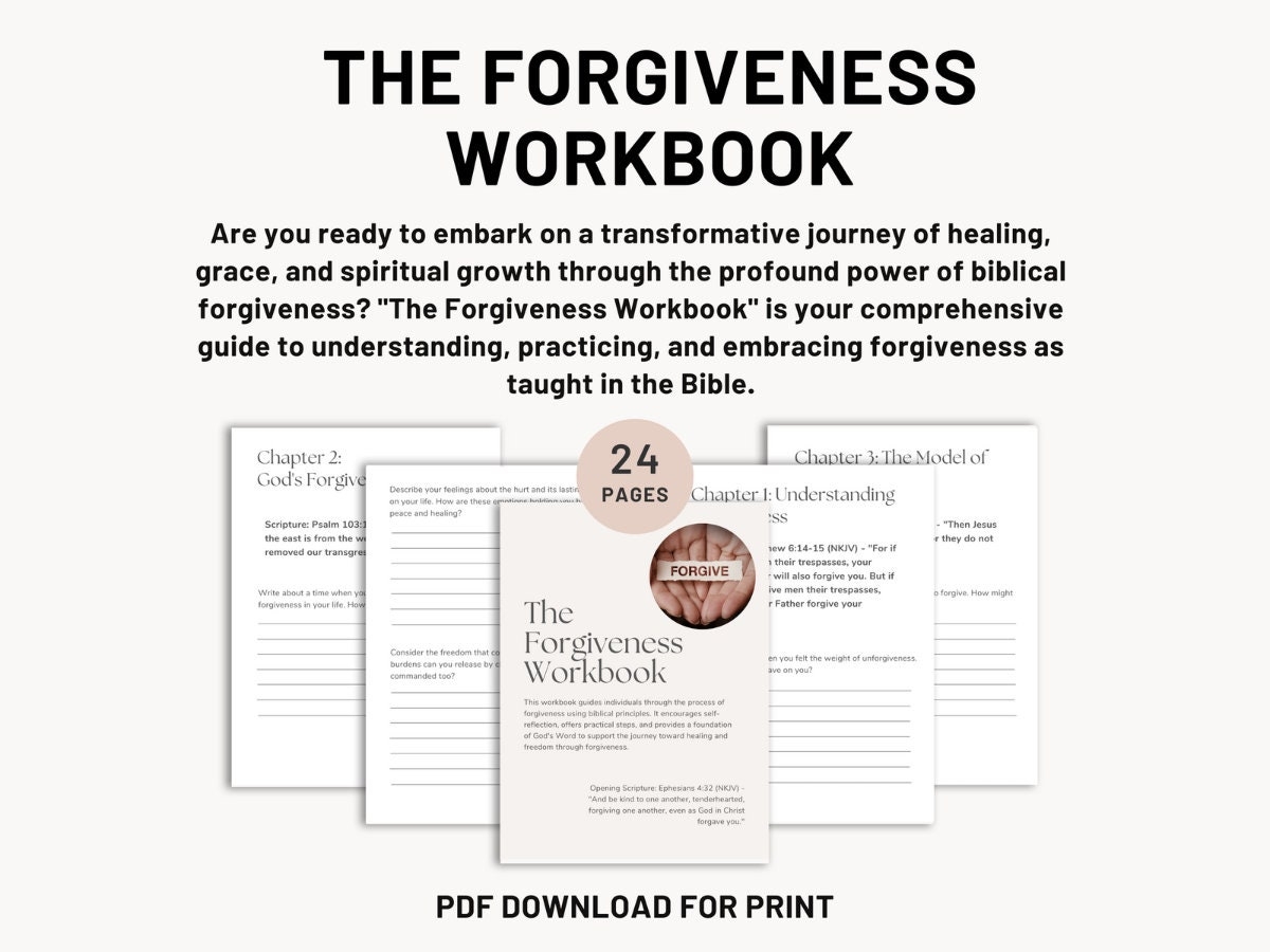 Forgiveness Journal Personal Bible Study Printable Bible Study Bible Study Guide Devotional Journal Bible Study Bible Study Printable Etsy