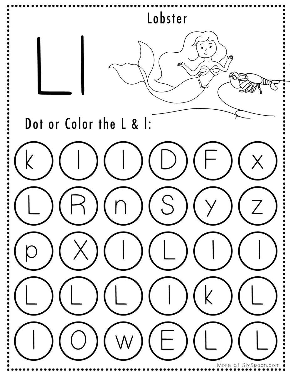 Free Alphabet Do A Dot Printables Worksheets Letter L Mermaid Themed Sly Spoon Free Alphabet Do A Dot Printables Worksheets Letter L Mermaid Themed Sly Spoon