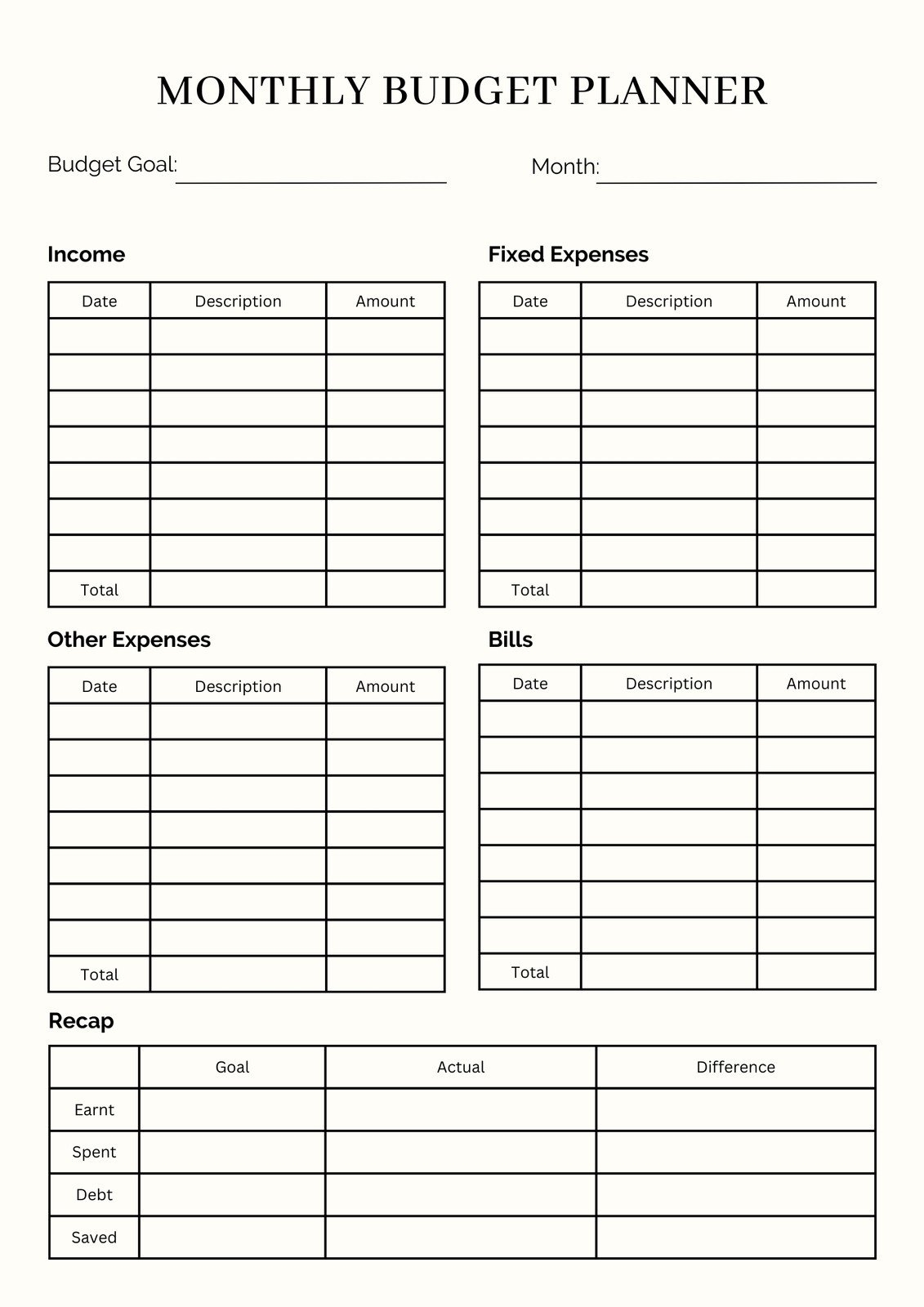 Free Customizable Finance Planner Templates Canva