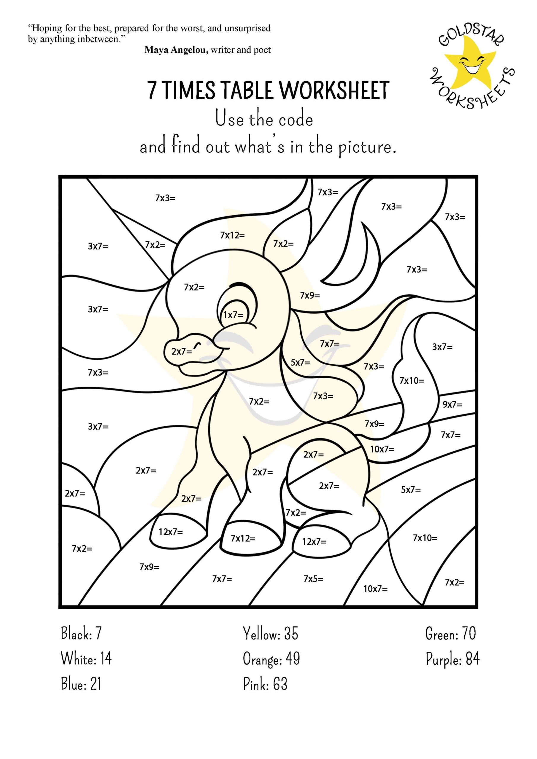 Free And Fun 7 Times Table Worksheets Beautifully Designed For Kids