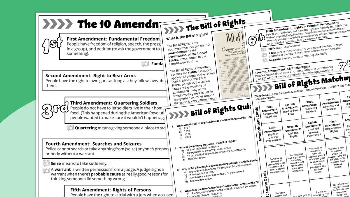 Free Bill Of Rights Worksheet Fill In The Blank