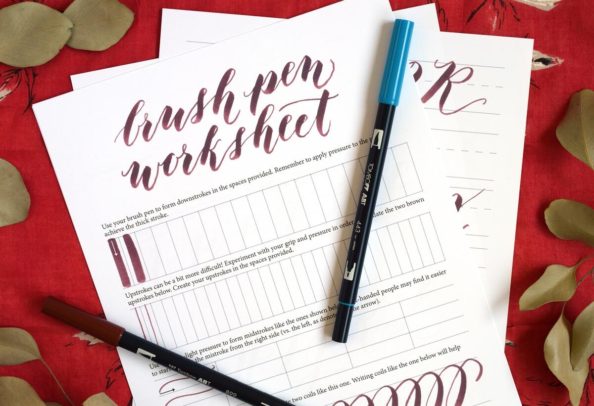 Free Brush Pen Calligraphy Worksheet The Postman S Knock Modern Calligraphy Alphabet Practice Sheets Printable Worksheets For Small Brush Pens By Heidi Grace