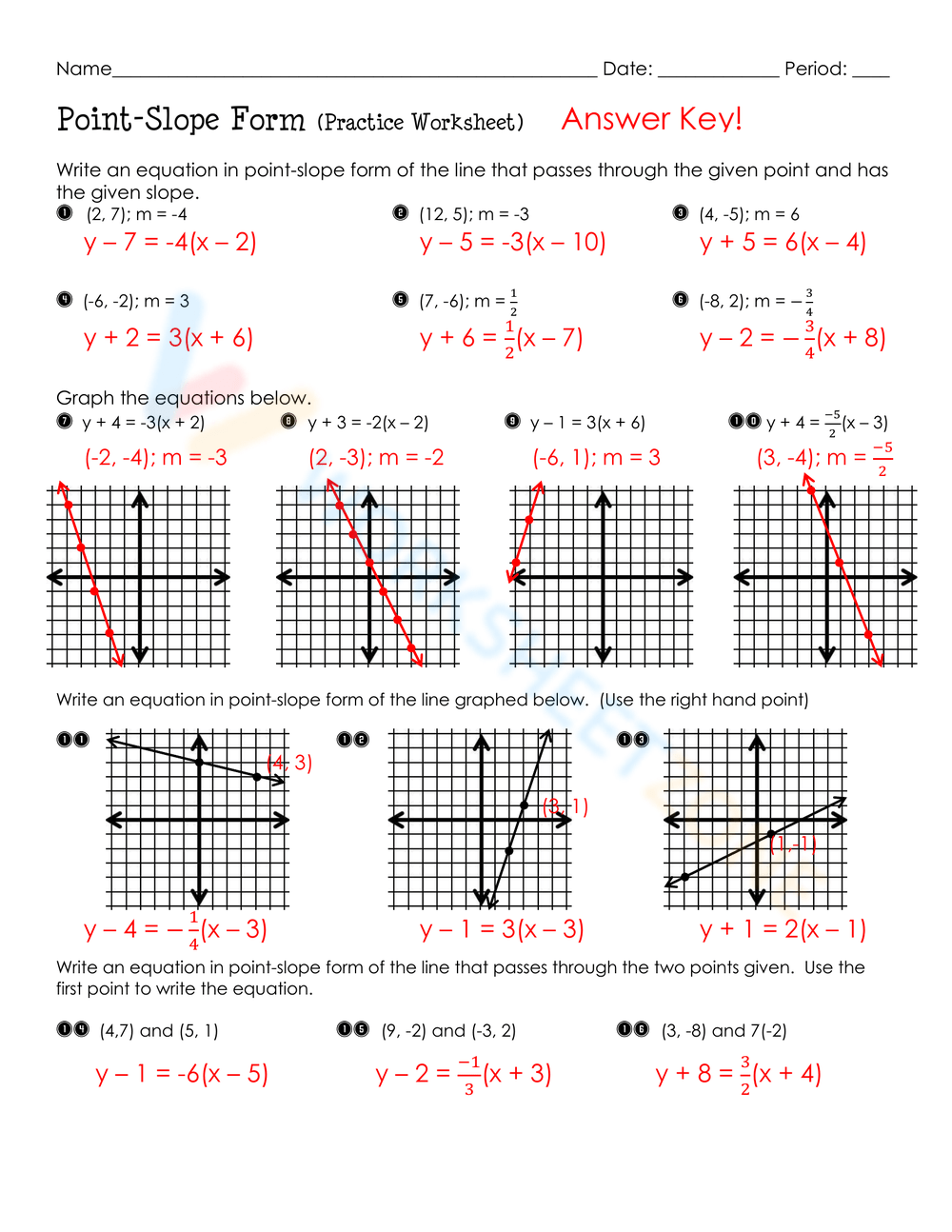 Free Collection Of Point Slope Form Practice Worksheets Worksheets Library Free Collection Of Point Slope Form Practice Worksheets Worksheets Library