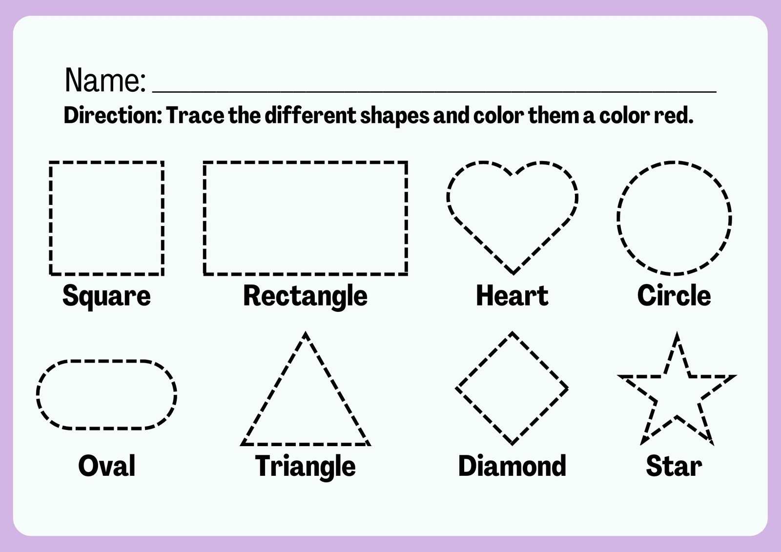 Free Custom Printable Preschool Worksheet Templates Canva Preschool Shapes Worksheets Superstar Worksheets