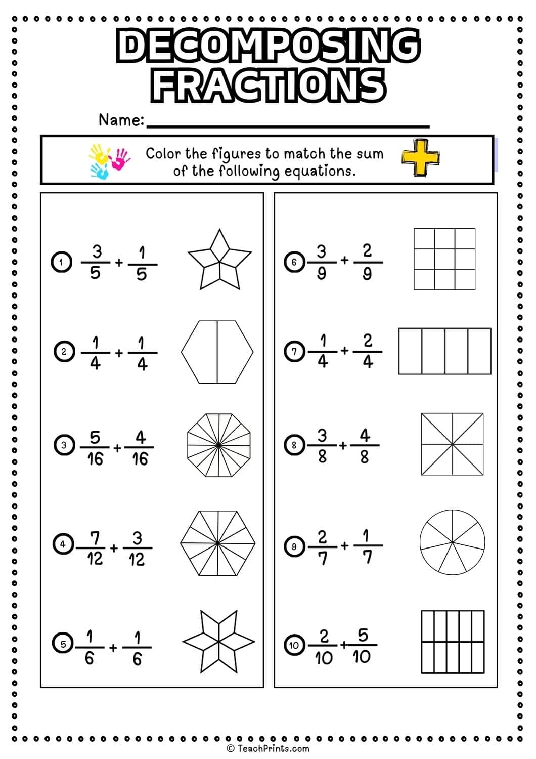 Free Decomposing Fractions Worksheets Teach Prints Free Decomposing Fractions Worksheets Teach Prints
