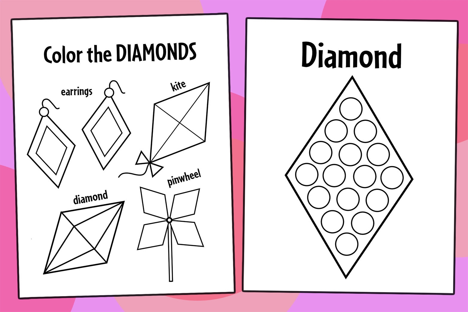 Free Diamond Worksheets For Preschool The Hollydog Blog Free Printable Diamond Shape
