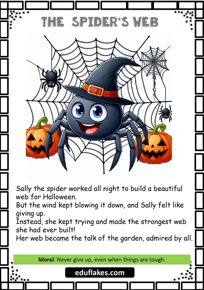Free Download Halloween Stories PDF For Kindergarten Eduflakes Page 2 Free Printable Halloween Worksheet Templates To Edit Canva