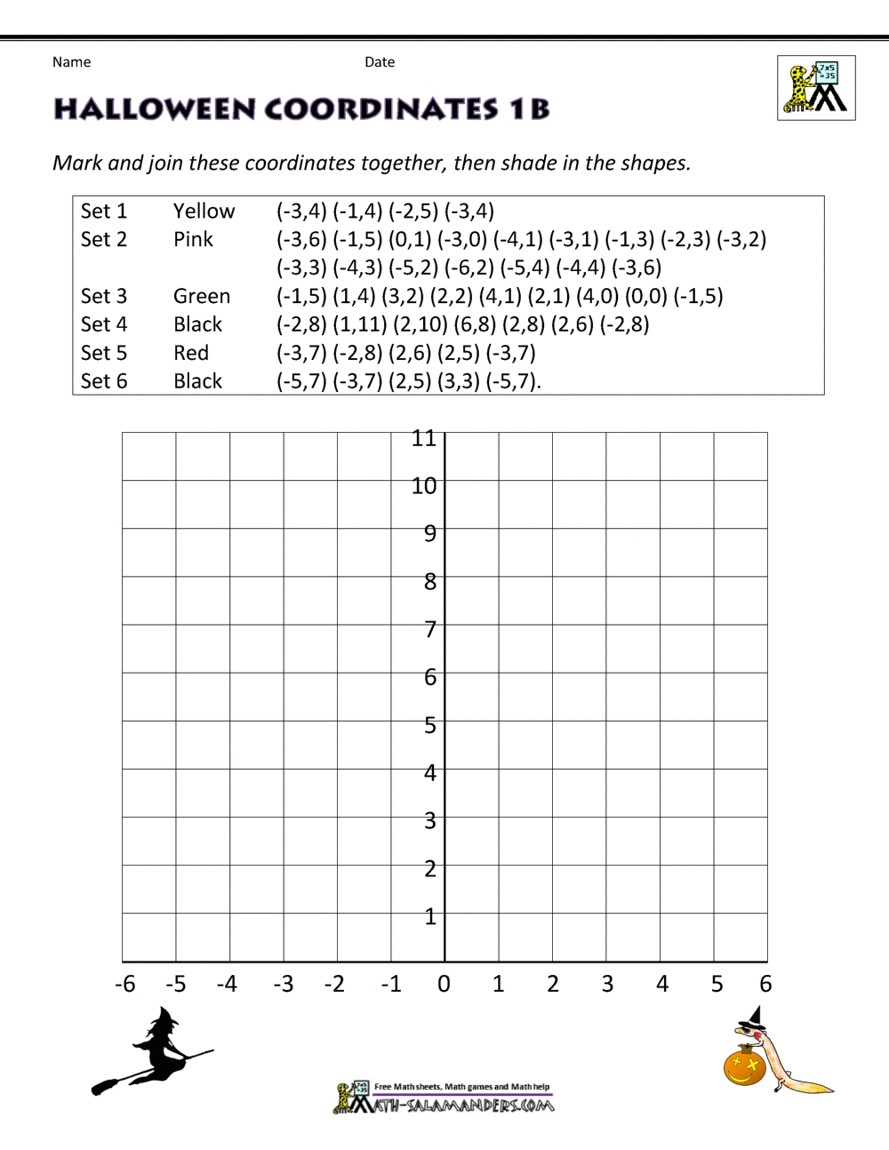 Free Halloween Math Worksheets