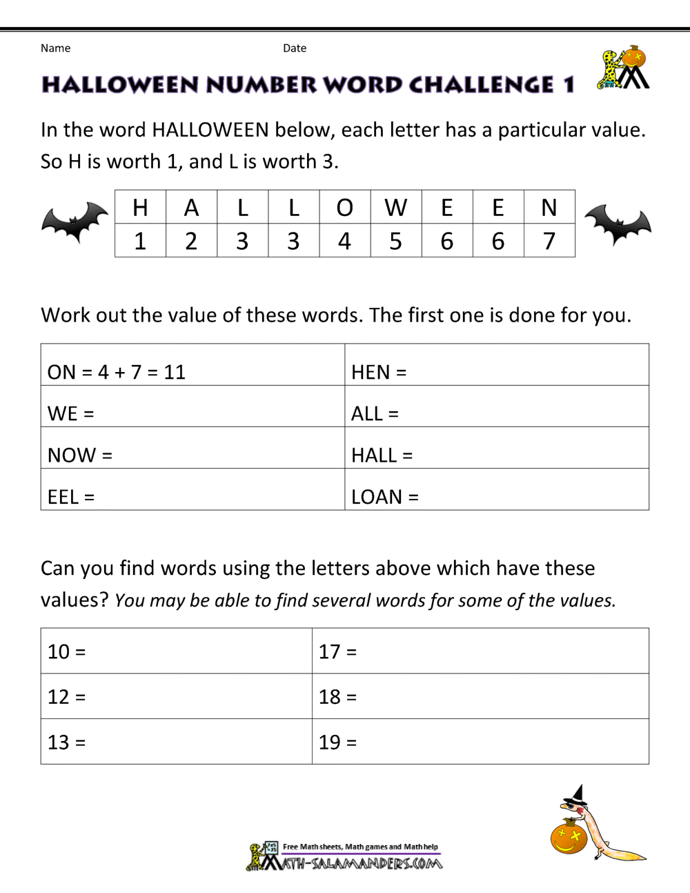 Halloween Worksheets Get Our Free Bundle