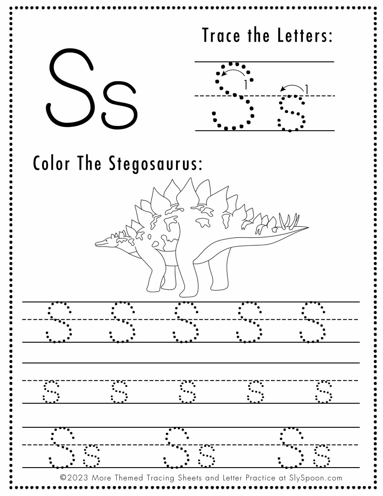 Letter S Alphabet Tracing And Coloring Free Printable PDF Ezpzphonics