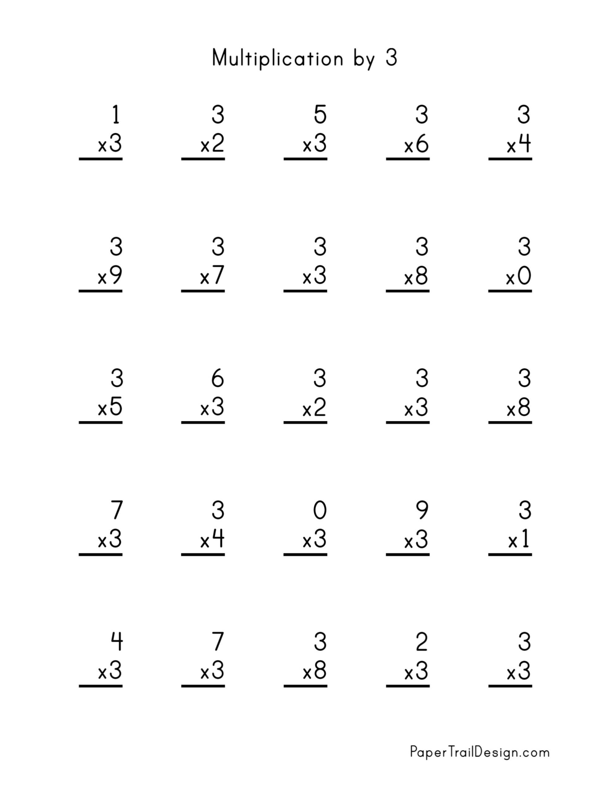 Free Three Times Tables Worksheets 8 Versions Teach Prints