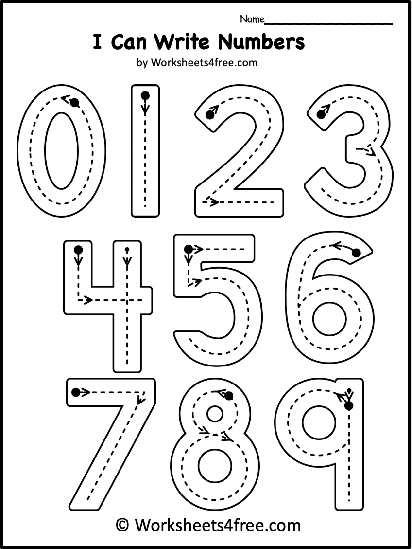 Free Number Tracing Worksheet 0 9 Worksheets4Free Free Number Tracing Worksheet 0 9 Worksheets4Free