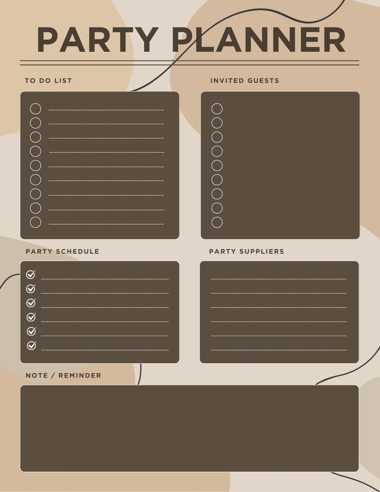Free Party Planner Templates To Customize And Print Canva Free Party Planning Printables To Make Your Life Easy