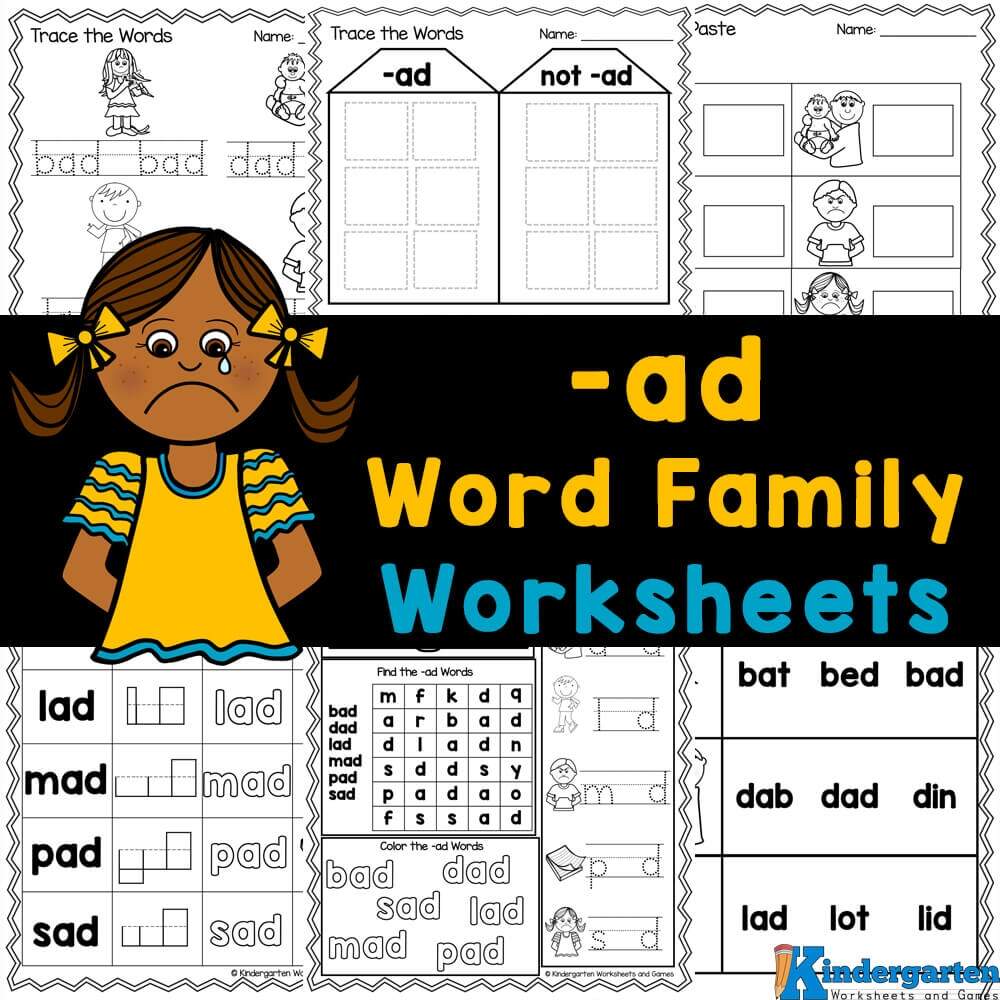 FREE Printable Ad Word Family Worksheets Worksheets Library