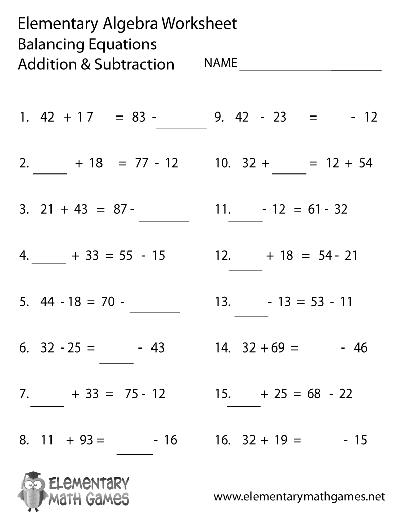 Free Worksheets For Linear Equations Grades 6 9 Pre Algebra Algebra 1