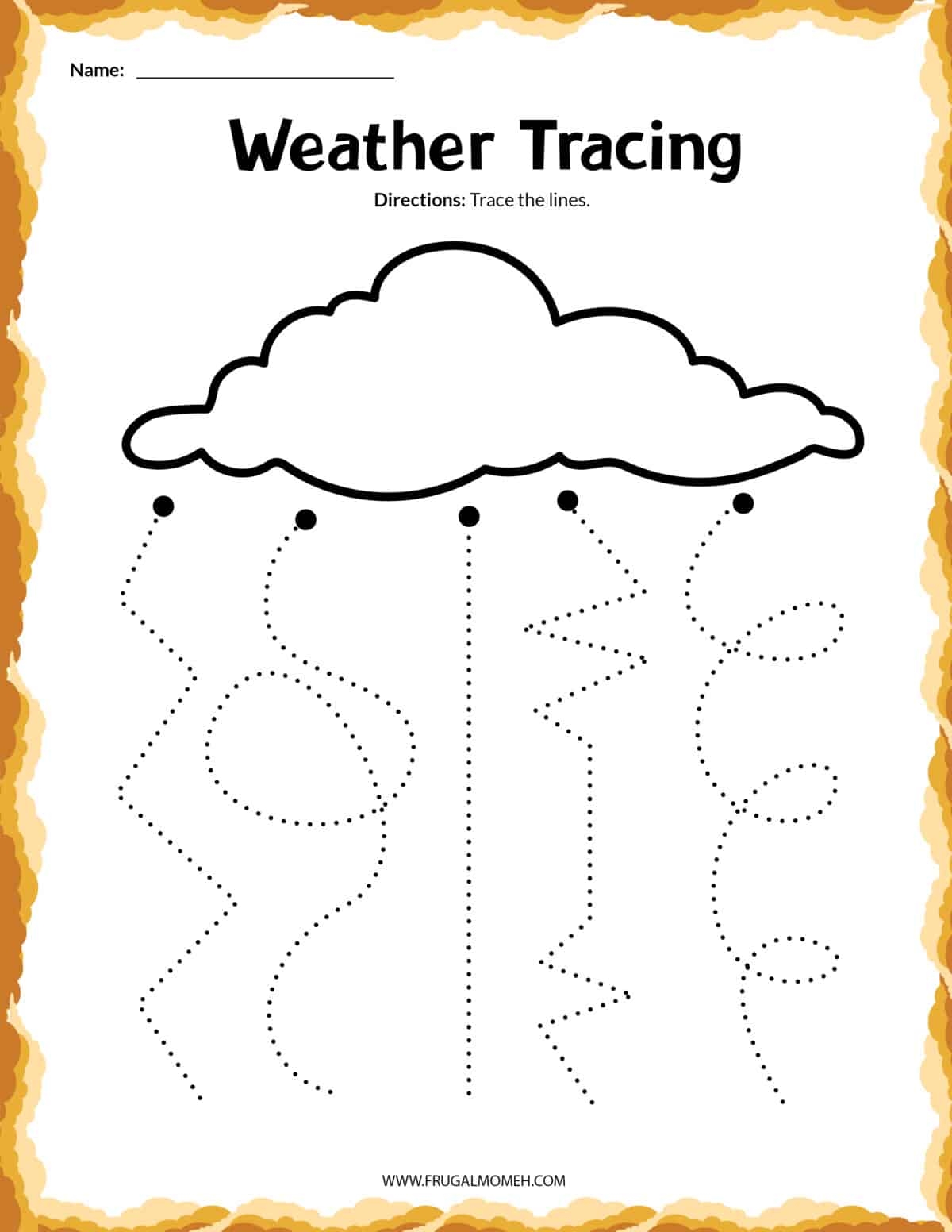 Free Printable Clouds Activity Sheets Frugal Mom Eh Printable Rain And Cloud Scissor Skills Activity For Kids