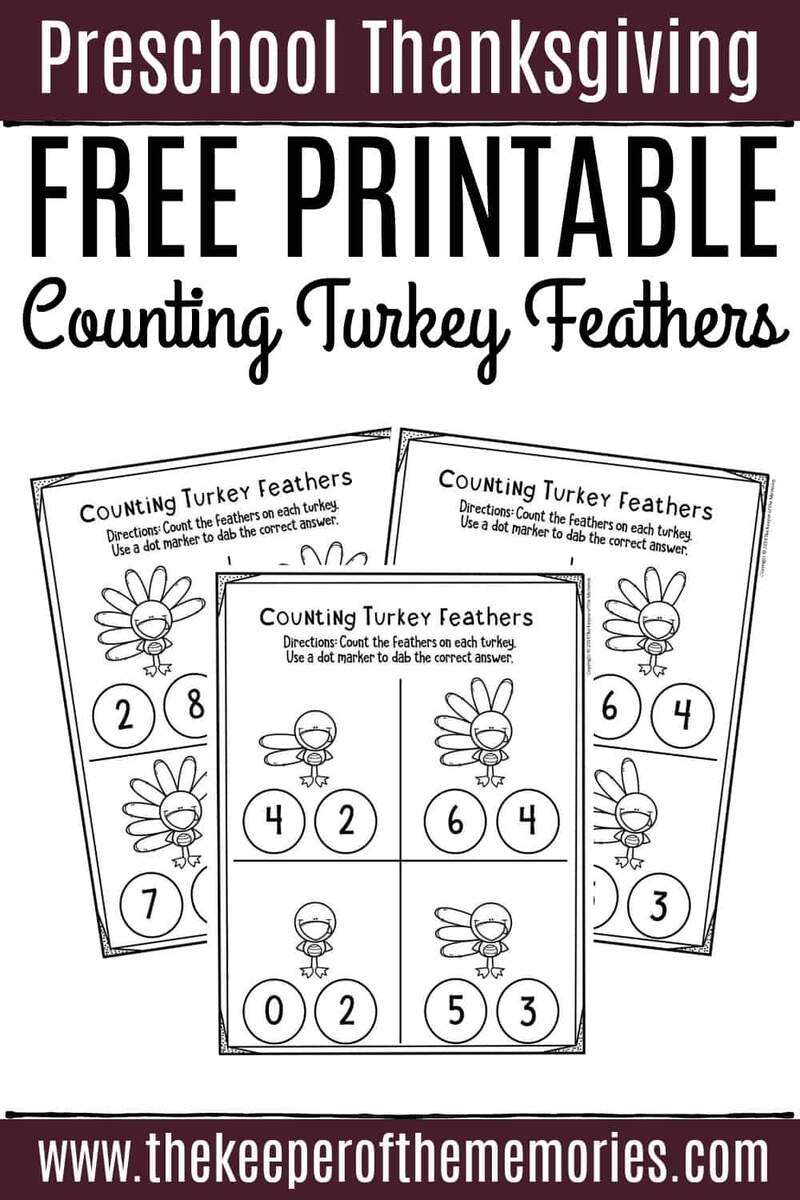 Free Printable Counting Thanksgiving Preschool Worksheets Thanksgiving Color By Number Pages K12 Math Worksheets