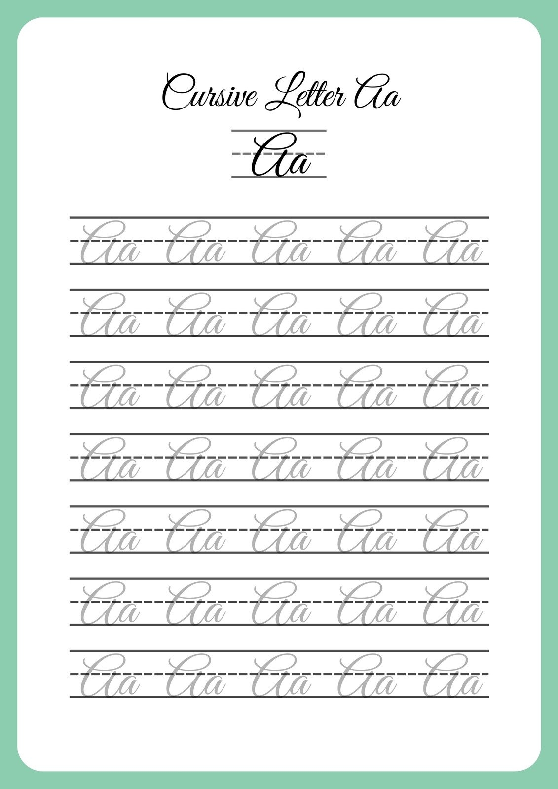 Free Printable Cursive Writing Worksheet Templates Canva Printable 5th Grade Handwriting Worksheets