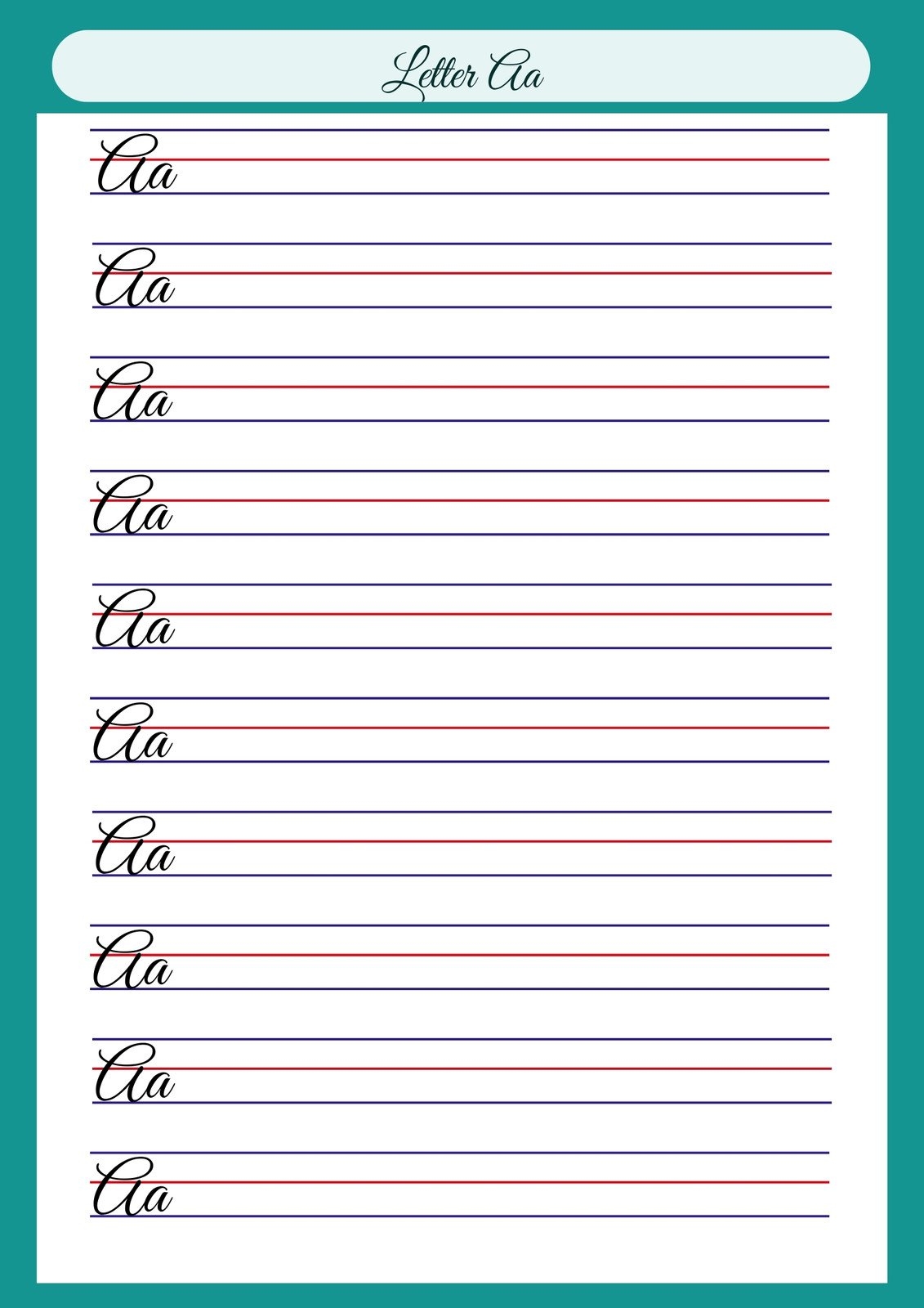 Printable Cursive Handwriting Worksheets Practice Letters Free Printables Lettering SVG Files Tools Apps
